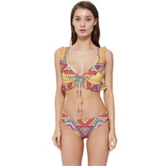 Mandala Sun Low Cut Ruffle Edge Bikini Set by goljakoff