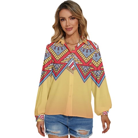 Mandala Sun Women s Long Sleeve Button Up Shirt by goljakoff