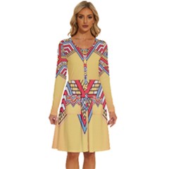 Mandala Sun Long Sleeve Dress With Pocket by goljakoff