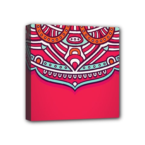 Mandala Red Mini Canvas 4  X 4  (stretched) by goljakoff