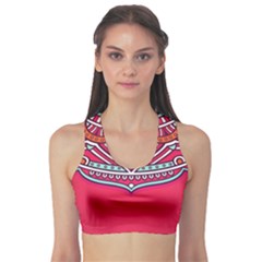 Mandala Red Fitness Sports Bra by goljakoff