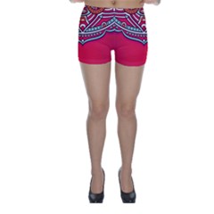 Mandala Red Skinny Shorts by goljakoff