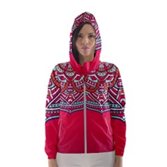 Mandala Red Women s Hooded Windbreaker