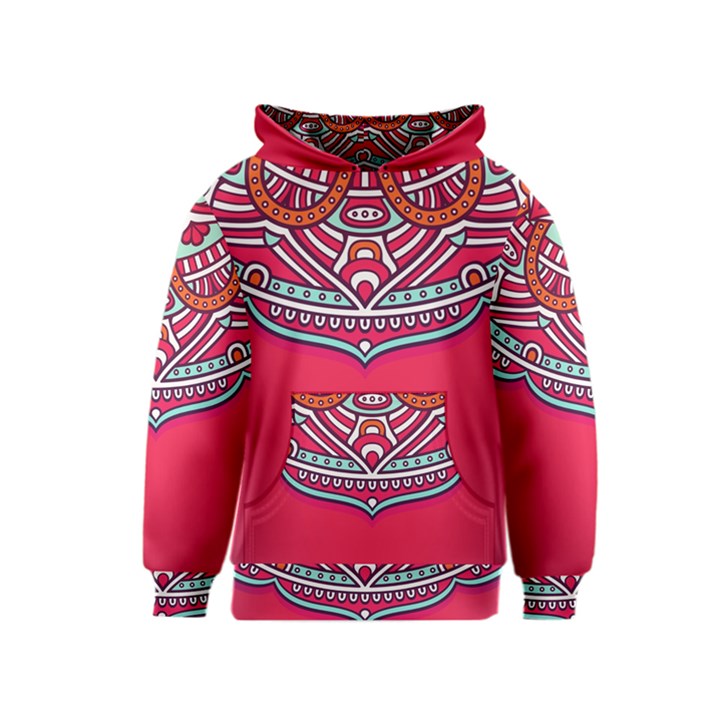 Mandala red Kids  Pullover Hoodie