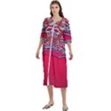 Mandala red Women s Cotton 3/4 Sleeve Nightgown View1