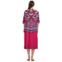 Mandala red Women s Cotton 3/4 Sleeve Nightgown View4