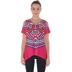 Mandala Red Cut Out Side Drop T-shirt by goljakoff