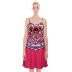 Mandala Red Spaghetti Strap Velvet Dress