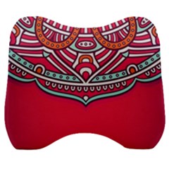 Mandala Red Velour Head Support Cushion by goljakoff