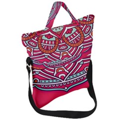 Mandala Red Fold Over Handle Tote Bag by goljakoff