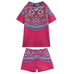 Mandala Red Kids  Swim T-shirt And Shorts Set by goljakoff