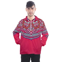 Mandala Red Men s Half Zip Pullover