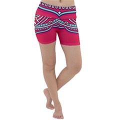 Mandala Red Lightweight Velour Yoga Shorts by goljakoff