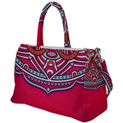 Mandala Red Duffel Travel Bag by goljakoff