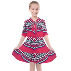 Mandala Red Kids  All Frills Chiffon Dress by goljakoff