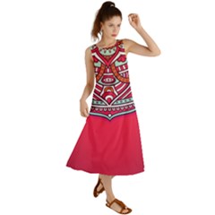 Mandala Red Summer Maxi Dress by goljakoff