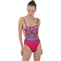 Mandala red Tie Strap One Piece Swimsuit View1