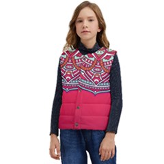 Mandala Red Kid s Button Up Puffer Vest	