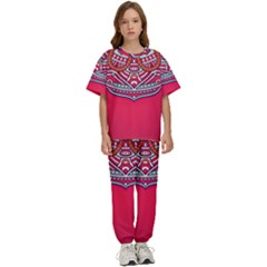 Mandala Red Kids  T-shirt And Pants Sports Set by goljakoff