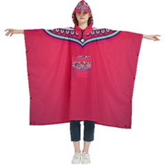 Mandala Red Women s Hooded Rain Ponchos by goljakoff