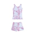 Hello Kitty Pattern, Hello Kitty, Child, White, Cat, Pink, Animal Kids  Boyleg Swimsuit View1