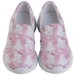 Hello Kitty Pattern, Hello Kitty, Child, White, Cat, Pink, Animal Kids Lightweight Slip Ons by nateshop