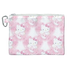 Hello Kitty Pattern, Hello Kitty, Child, White, Cat, Pink, Animal Canvas Cosmetic Bag (xl) by nateshop