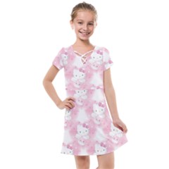 Hello Kitty Pattern, Hello Kitty, Child, White, Cat, Pink, Animal Kids  Cross Web Dress by nateshop