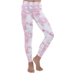 Hello Kitty Pattern, Hello Kitty, Child, White, Cat, Pink, Animal Kids  Lightweight Velour Classic Yoga Leggings by nateshop