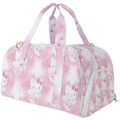 Hello Kitty Pattern, Hello Kitty, Child, White, Cat, Pink, Animal Burner Gym Duffel Bag by nateshop