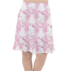 Hello Kitty Pattern, Hello Kitty, Child, White, Cat, Pink, Animal Fishtail Chiffon Skirt by nateshop