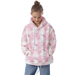 Hello Kitty Pattern, Hello Kitty, Child, White, Cat, Pink, Animal Kids  Oversized Hoodie