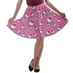 Hello Kitty Pattern, Hello Kitty, Child A-line Skater Skirt by nateshop