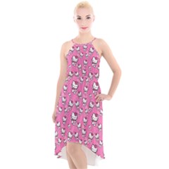 Hello Kitty Pattern, Hello Kitty, Child High-low Halter Chiffon Dress  by nateshop