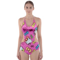 Hello Kitty, Cute, Pattern Cut-out One Piece Swimsuit by nateshop