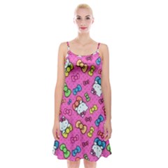 Hello Kitty, Cute, Pattern Spaghetti Strap Velvet Dress by nateshop