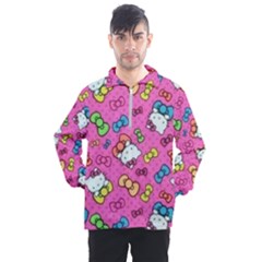 Hello Kitty, Cute, Pattern Men s Half Zip Pullover by nateshop