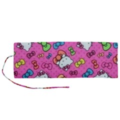 Hello Kitty, Cute, Pattern Roll Up Canvas Pencil Holder (m) by nateshop