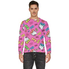 Hello Kitty, Cute, Pattern Men s Fleece Sweatshirt