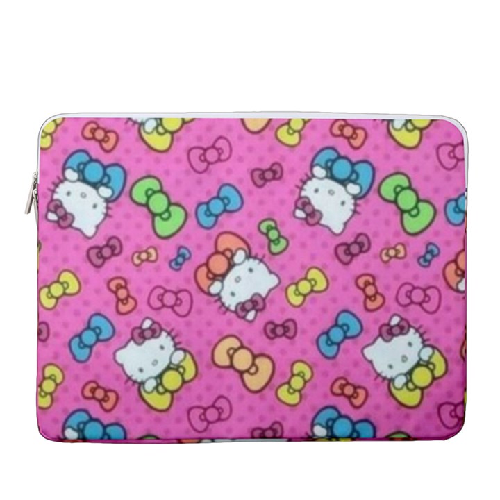 Hello Kitty, Cute, Pattern 16  Vertical Laptop Sleeve Case With Pocket