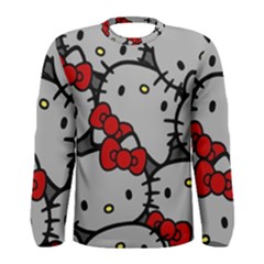 Hello Kitty, Pattern, Red Men s Long Sleeve T-shirt by nateshop