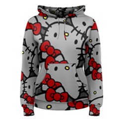 Hello Kitty, Pattern, Red Women s Pullover Hoodie