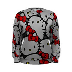 Hello Kitty, Pattern, Red Women s Sweatshirt