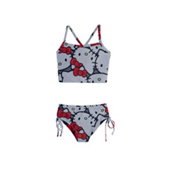 Hello Kitty, Pattern, Red Girls  Tankini Swimsuit by nateshop