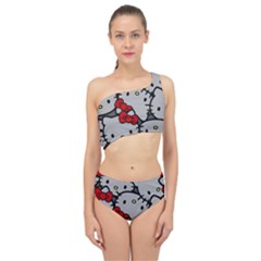 Hello Kitty, Pattern, Red Spliced Up Two Piece Swimsuit by nateshop