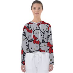 Hello Kitty, Pattern, Red Women s Slouchy Sweat by nateshop