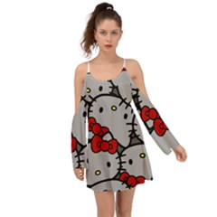 Hello Kitty, Pattern, Red Boho Dress by nateshop