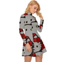 Hello Kitty, Pattern, Red Long Sleeve Velour Longline Dress View3