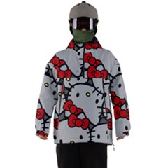 Hello Kitty, Pattern, Red Men s Ski And Snowboard Waterproof Breathable Jacket by nateshop