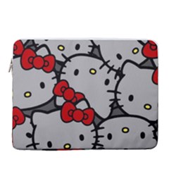 Hello Kitty, Pattern, Red 16  Vertical Laptop Sleeve Case With Pocket by nateshop